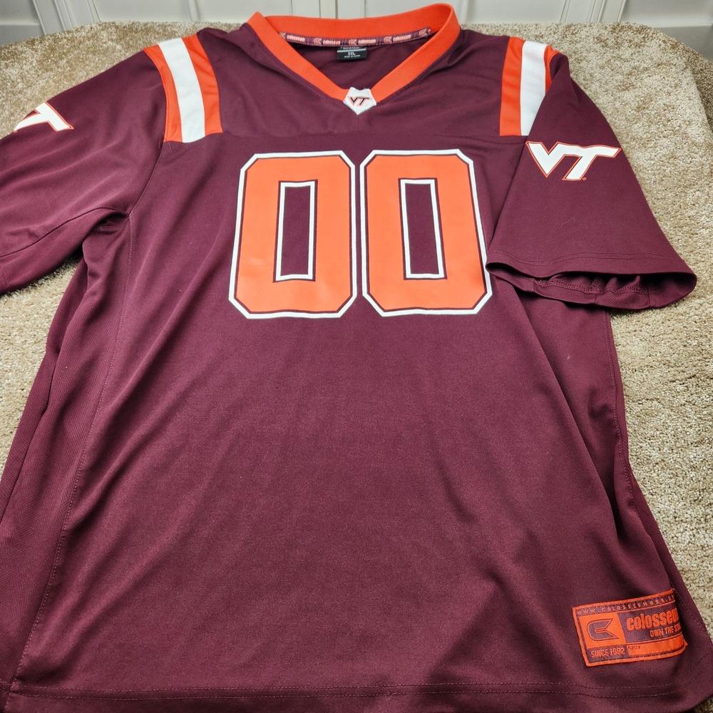 Colosseum Virginia Tech Hokies Football Jersey Maroon Orange 00 Mens 3XL
